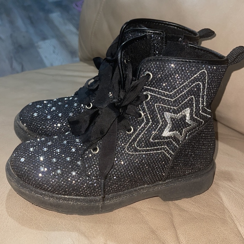 Sketchers Light Up Studded combat Boots - Size 1